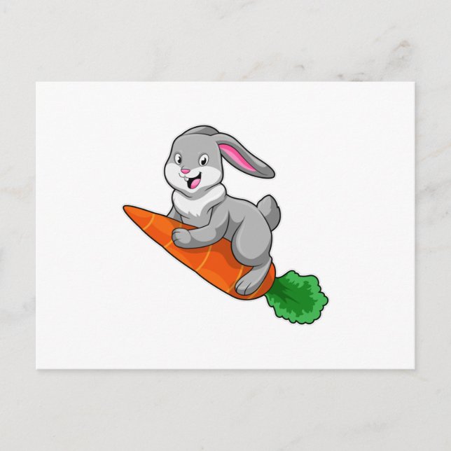 Rabbit with Carrot Postcard (Front)