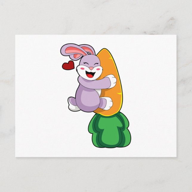 Rabbit with Carrot Postcard (Front)