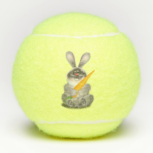 Rabbit with Carrot Tennis Balls (Front)