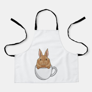Rabbit with Cup of Coffee Apron