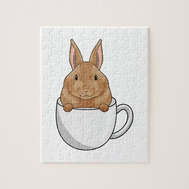 Rabbit with Cup of Coffee Jigsaw Puzzle (Vertical)