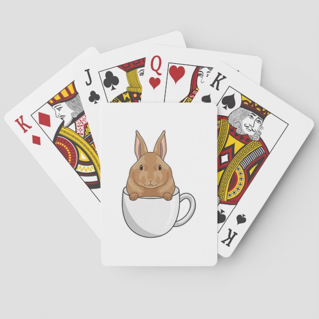 Rabbit with Cup of Coffee Playing Cards (Back)