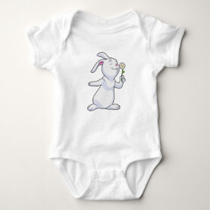 Rabbit with Daisy Baby Bodysuit