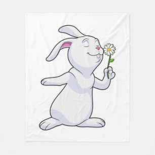 Rabbit with Daisy Fleece Blanket