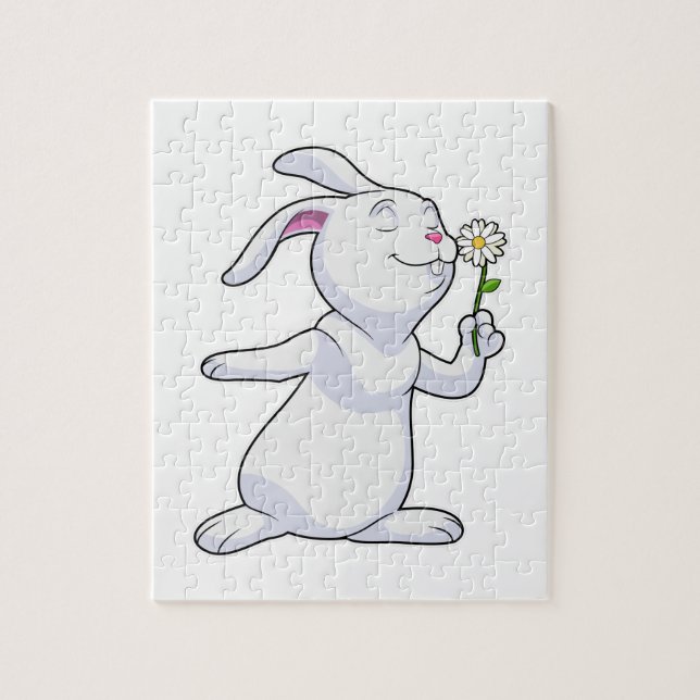 Rabbit with Daisy Jigsaw Puzzle (Vertical)