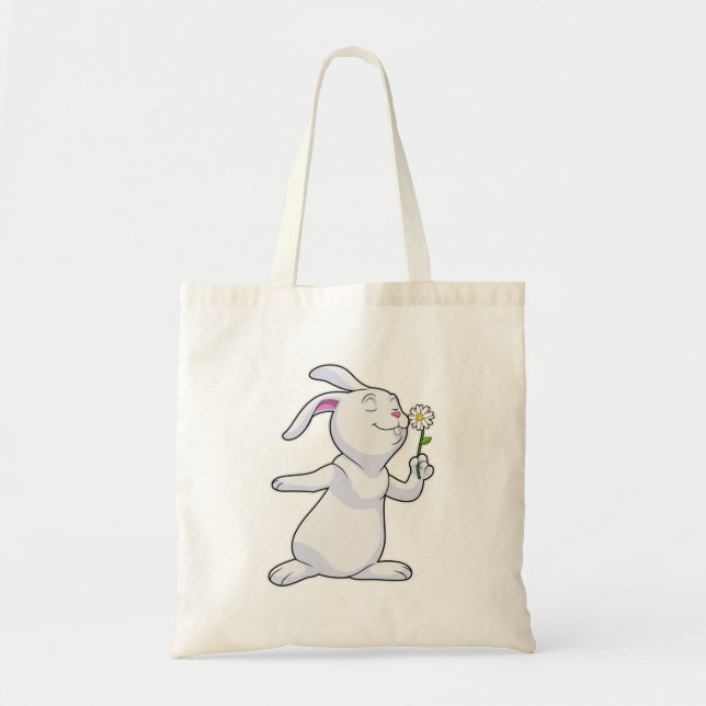 Rabbit with Daisy Tote Bag (Front)