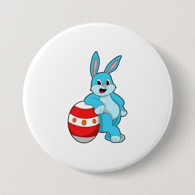 Rabbit with Easter egg 7.5 Cm Round Badge (Front)