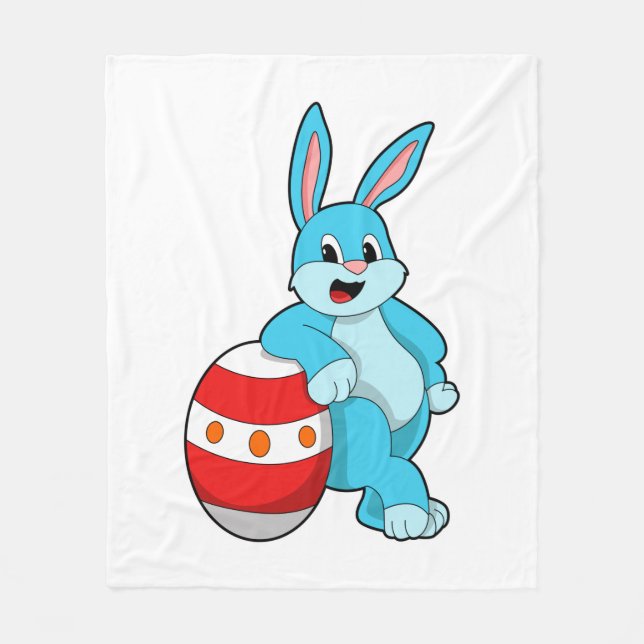 Rabbit with Easter egg Fleece Blanket (Front)