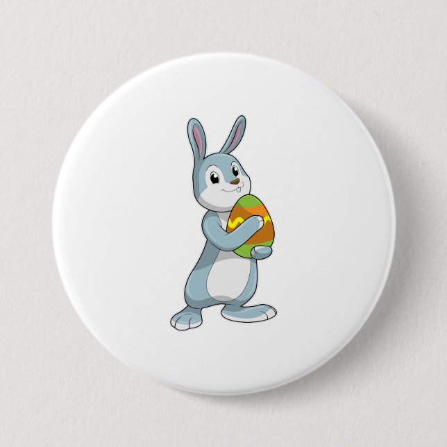 Rabbit with Egg 7.5 Cm Round Badge (Front)