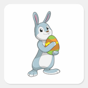 Rabbit with Egg Square Sticker