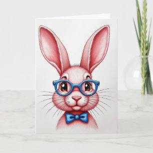 Rabbit With Glasses Greeting Card