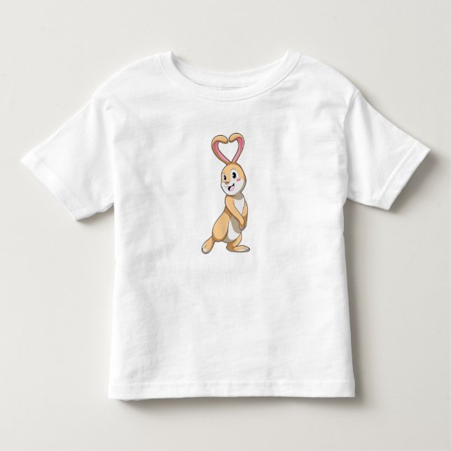 Rabbit with Heart Toddler T-Shirt (Front)