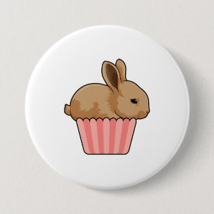 Rabbit with Muffin 7.5 Cm Round Badge