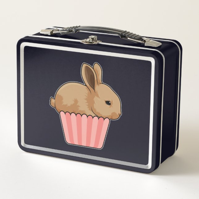 Rabbit with Muffin Metal Lunch Box (Front)