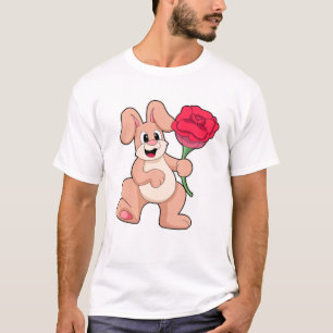 Rabbit with red Rose T-Shirt