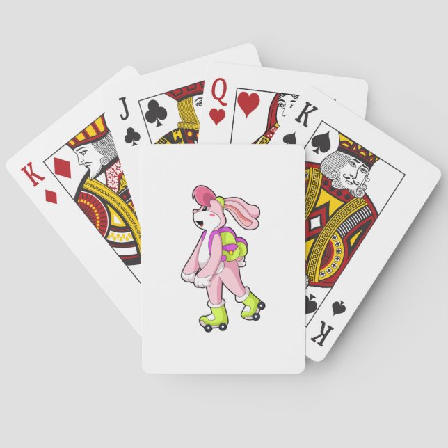 Rabbit with Roller skates Playing Cards (Back)