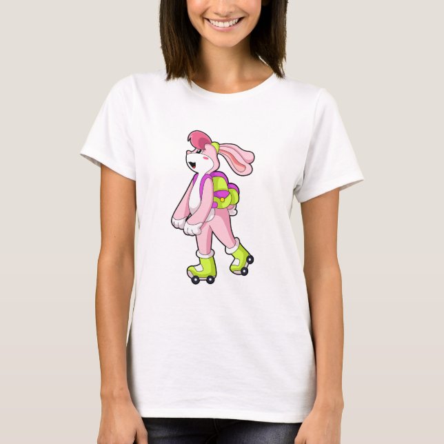 Rabbit with Roller skates T-Shirt (Front)