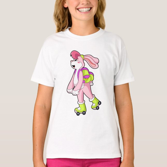 Rabbit with Roller skates T-Shirt (Front)