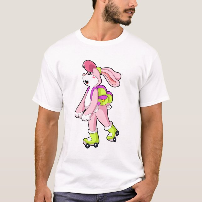Rabbit with Roller skates T-Shirt (Front)