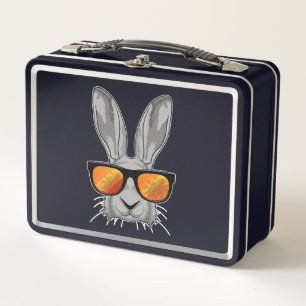 Rabbit with Sunglasses Metal Lunch Box