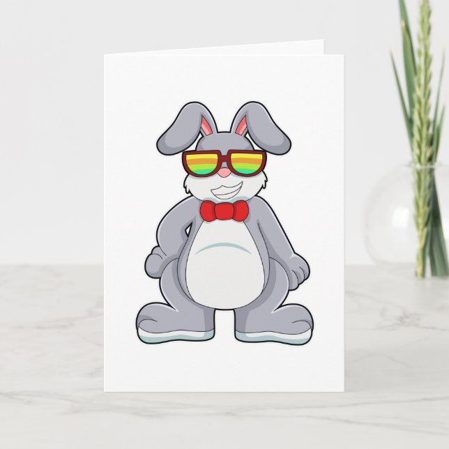 Rabbit with Sunglasses & Tie Card (Front)