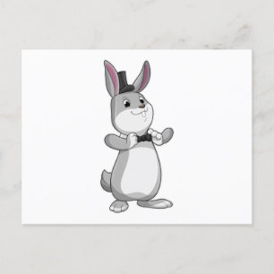 Rabbit with Top hat & Bow tie Postcard