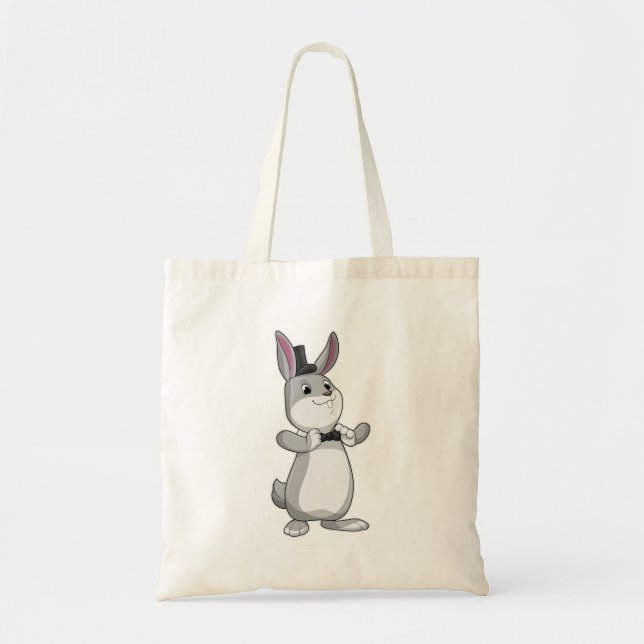Rabbit with Top hat & Bow tie Tote Bag (Front)