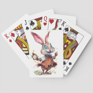 Rabbit with Watch Playing Cards
