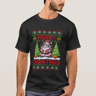 Rabbit Xmas Tree Lights Ugly Santa Rabbit Christma T-Shirt