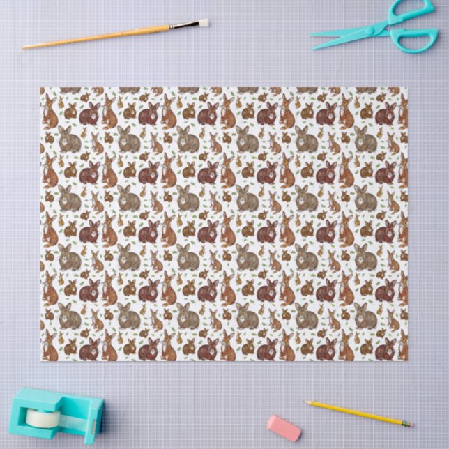 Rabbits and Bunnies Tissue Paper for Easter  (Craft)