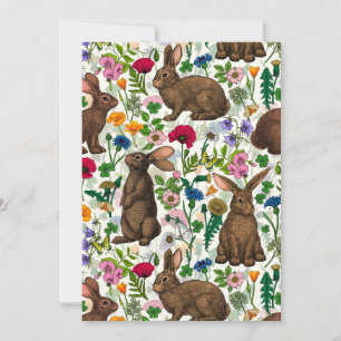 Rabbits and wildflowers