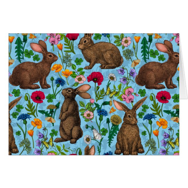 Rabbits and wildflowers (Front Horizontal)