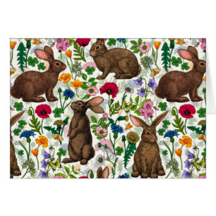 Rabbits and wildflowers