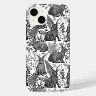 Rabbits and woodland flora 2 Case-Mate iPhone Case
