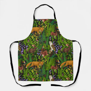 Rabbits and woodland flora 3 apron