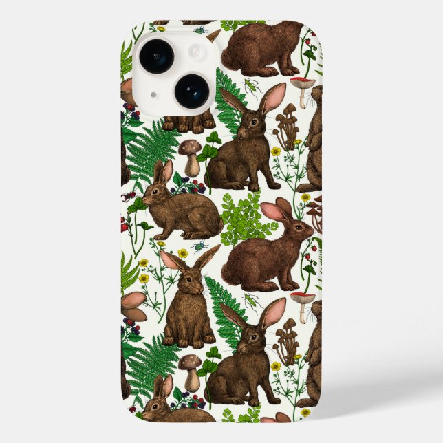 Rabbits and woodland flora 4 Case-Mate iPhone case (Back)