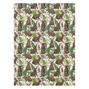 Rabbits and woodland flora 4 tablecloth
