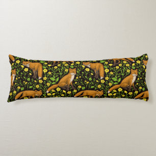 Rabbits and woodland flora Body Pillow
