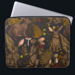 Rabbits and woodland flora Laptop Sleeve<br><div class="desc">Hand-drawn rabbits and woodland flora ferns mushrooms and beriies and bugs</div>