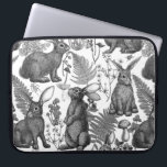 Rabbits and woodland flora Laptop Sleeve<br><div class="desc">Hand-drawn rabbits and woodland flora ferns mushrooms and beriies and bugs</div>