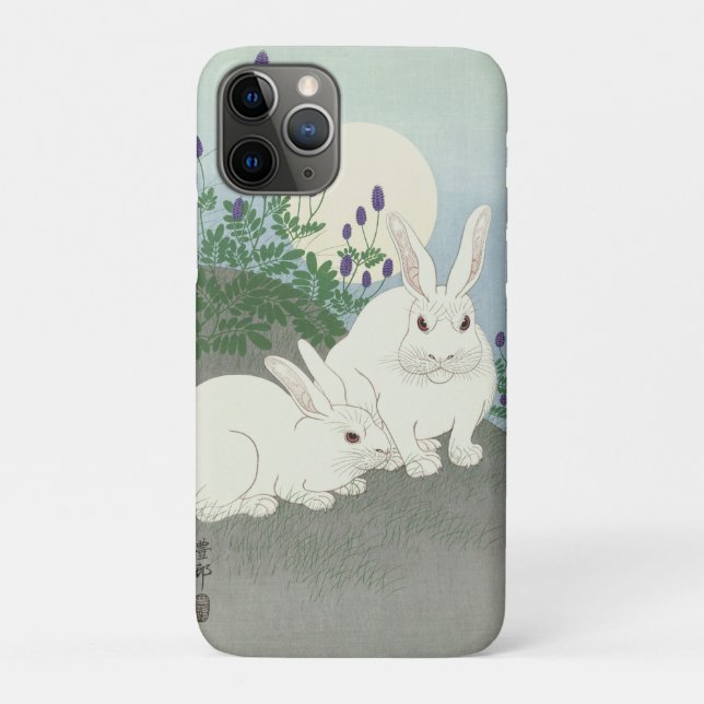 Rabbits at Full Moon by Ohara Koson Japanese Print Case-Mate iPhone Case (Back)