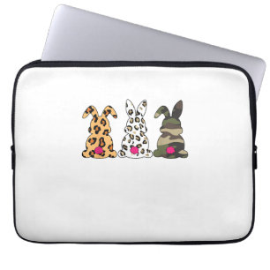 Rabbits Bunnies Leopard Camouflage Happy Easter Da Laptop Sleeve