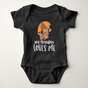 Rabbits Gift for Grandchild - My Grandma Loves Me Baby Bodysuit