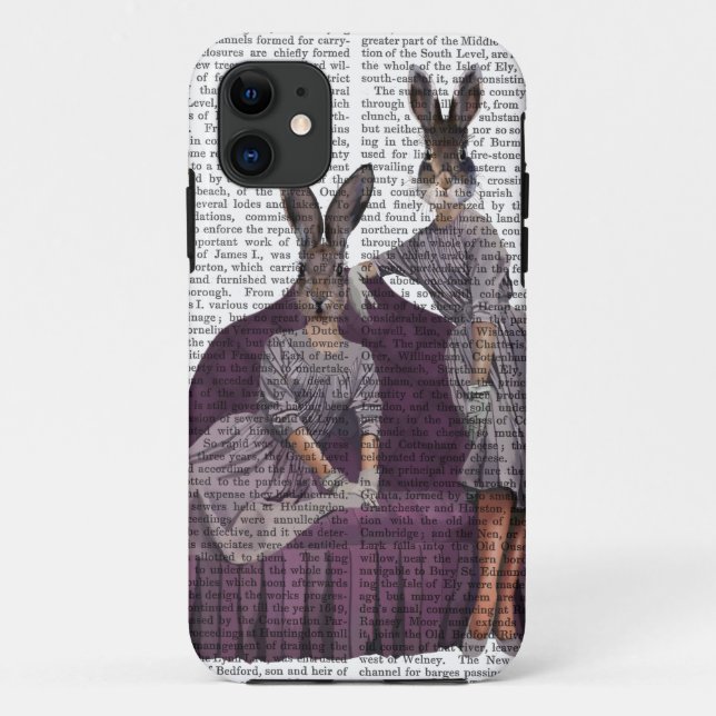 Rabbits in Purple.png Case-Mate iPhone Case (Back)