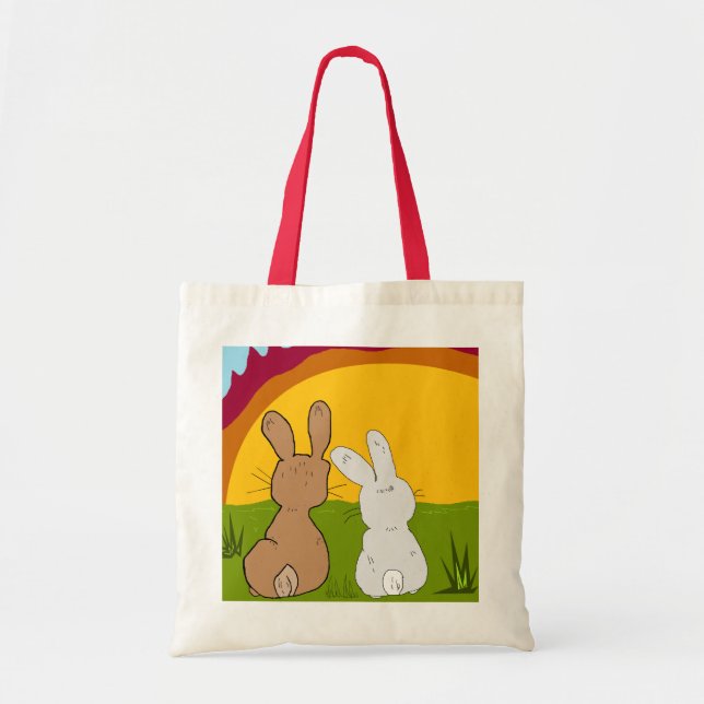rabbits in the sunset tote bag (Front)