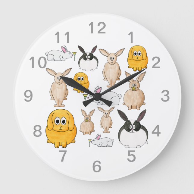 Rabbits. Large Clock (Front)