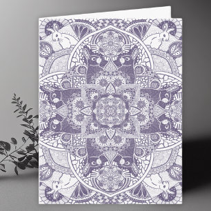 Rabbits Mandala Art Blank Thank You Card
