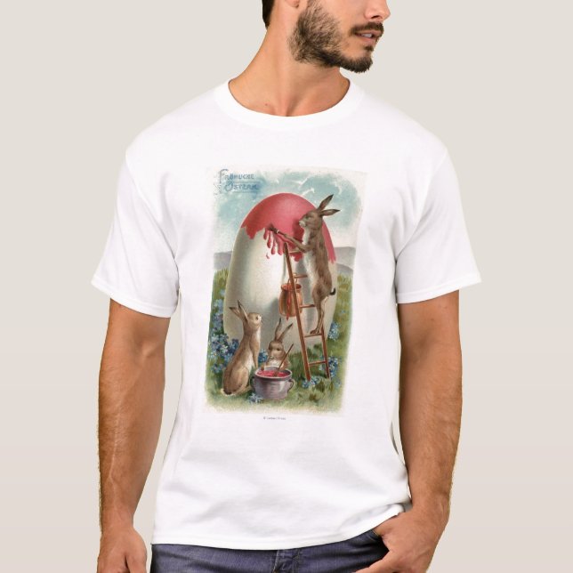 Rabbits Painting an Egg T-Shirt (Front)