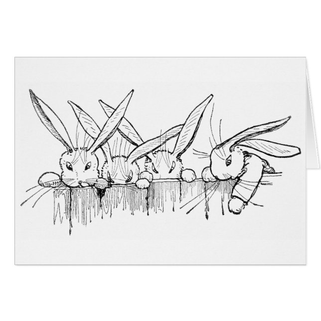 Rabbits Peering Over Fence (Front Horizontal)
