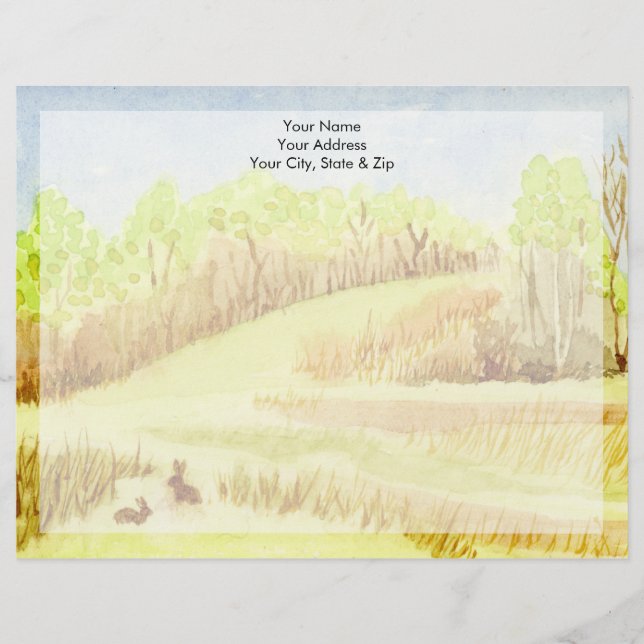 Rabbits Personalized Letterhead (Front)